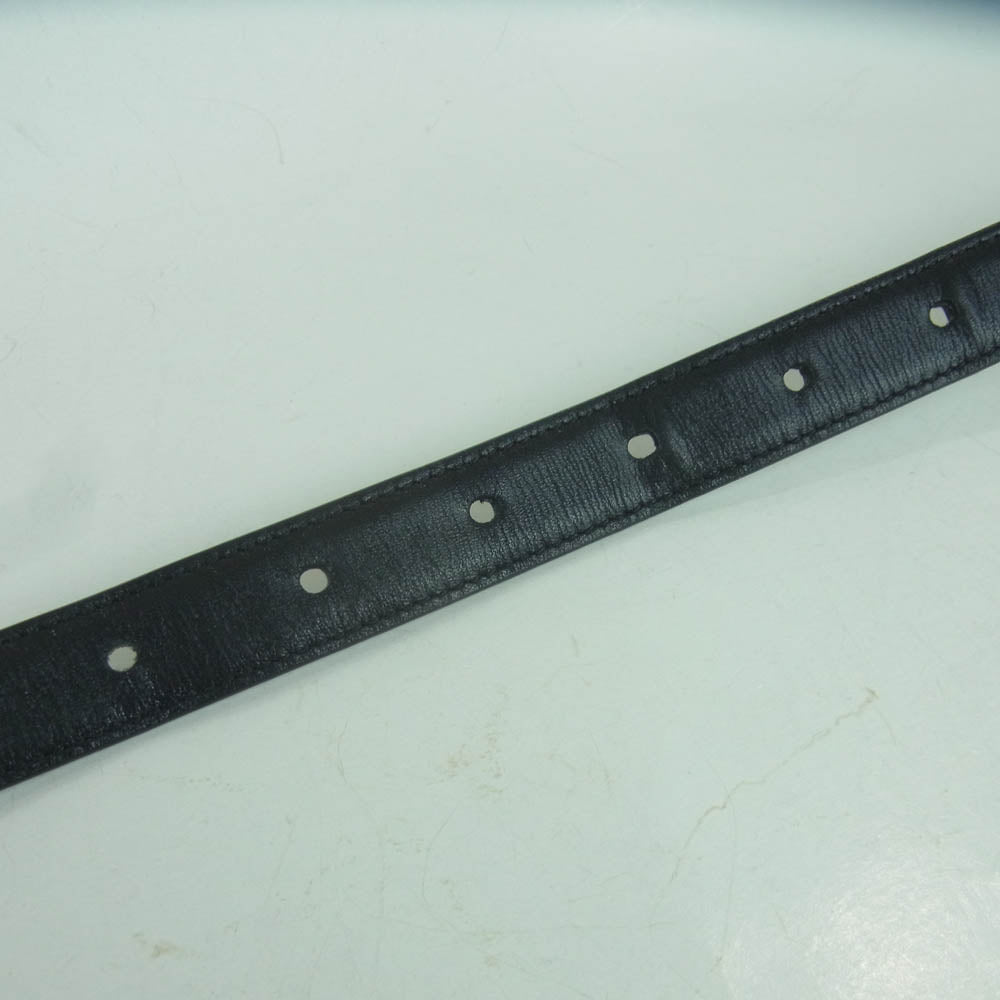 SAINT LAURENT サンローラン GRZ347357 3連バックル レザー ナロー ベルト イタリア製 ブラック系【中古】