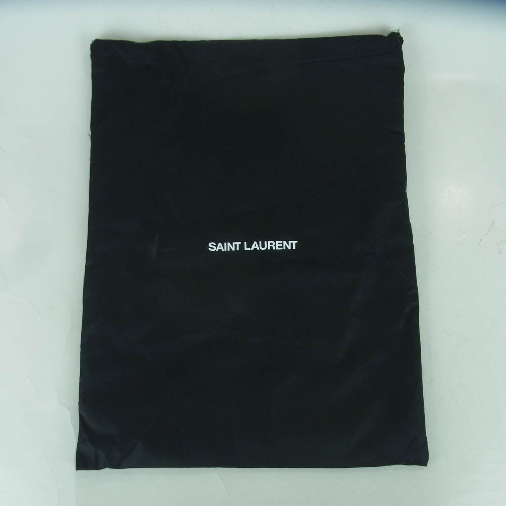 SAINT LAURENT サンローラン GRZ347357 3連バックル レザー ナロー ベルト イタリア製 ブラック系【中古】