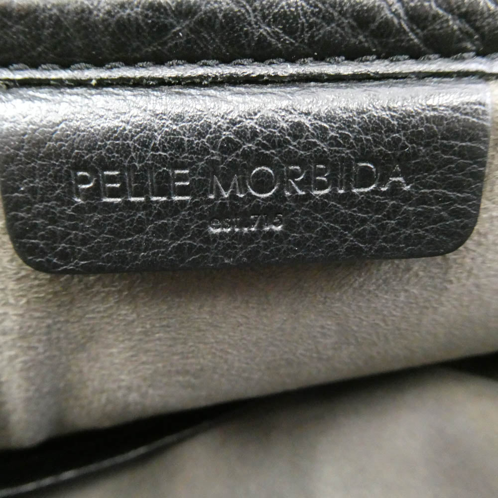 PELLE MORBIDA ペッレモルビダ Maiden Voyage メイデンヴォヤージュ MB048A シュリンクレザー ビジネス トート バッグ ブラック系【中古】