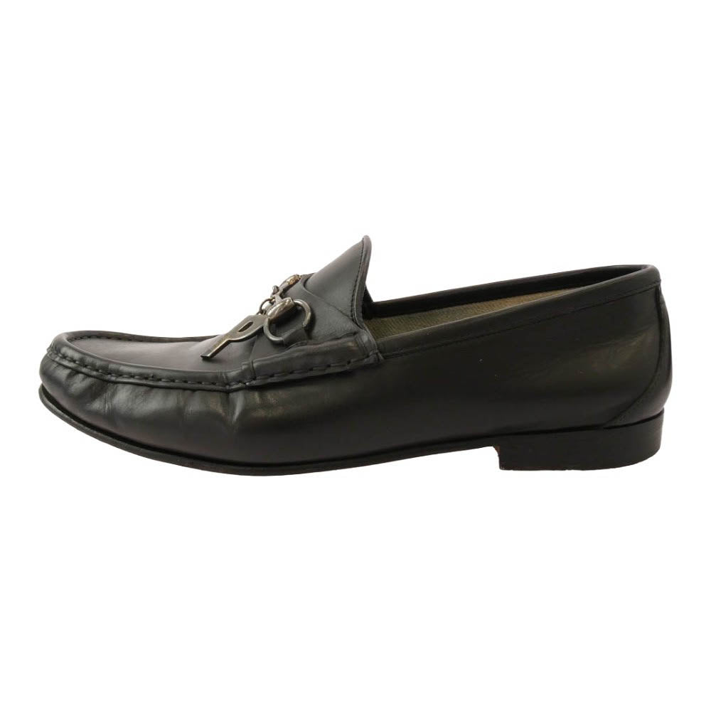 GUCCI グッチ GUCCI PALACE グッチパレス Pチャーム ホースビットモカシン スリッポン シューズ ブラック系 10【中古】