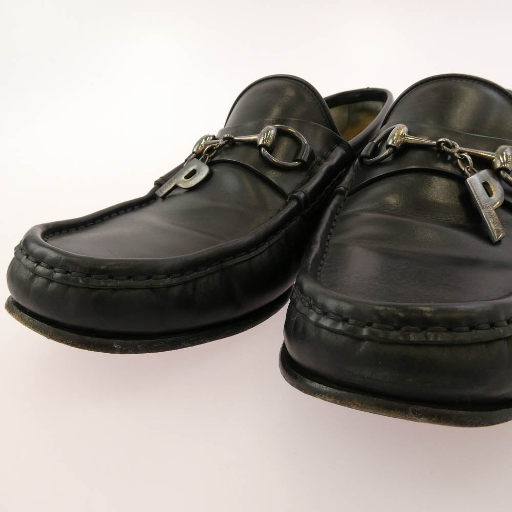GUCCI グッチ GUCCI PALACE グッチパレス Pチャーム ホースビットモカシン スリッポン シューズ ブラック系 10【中古】