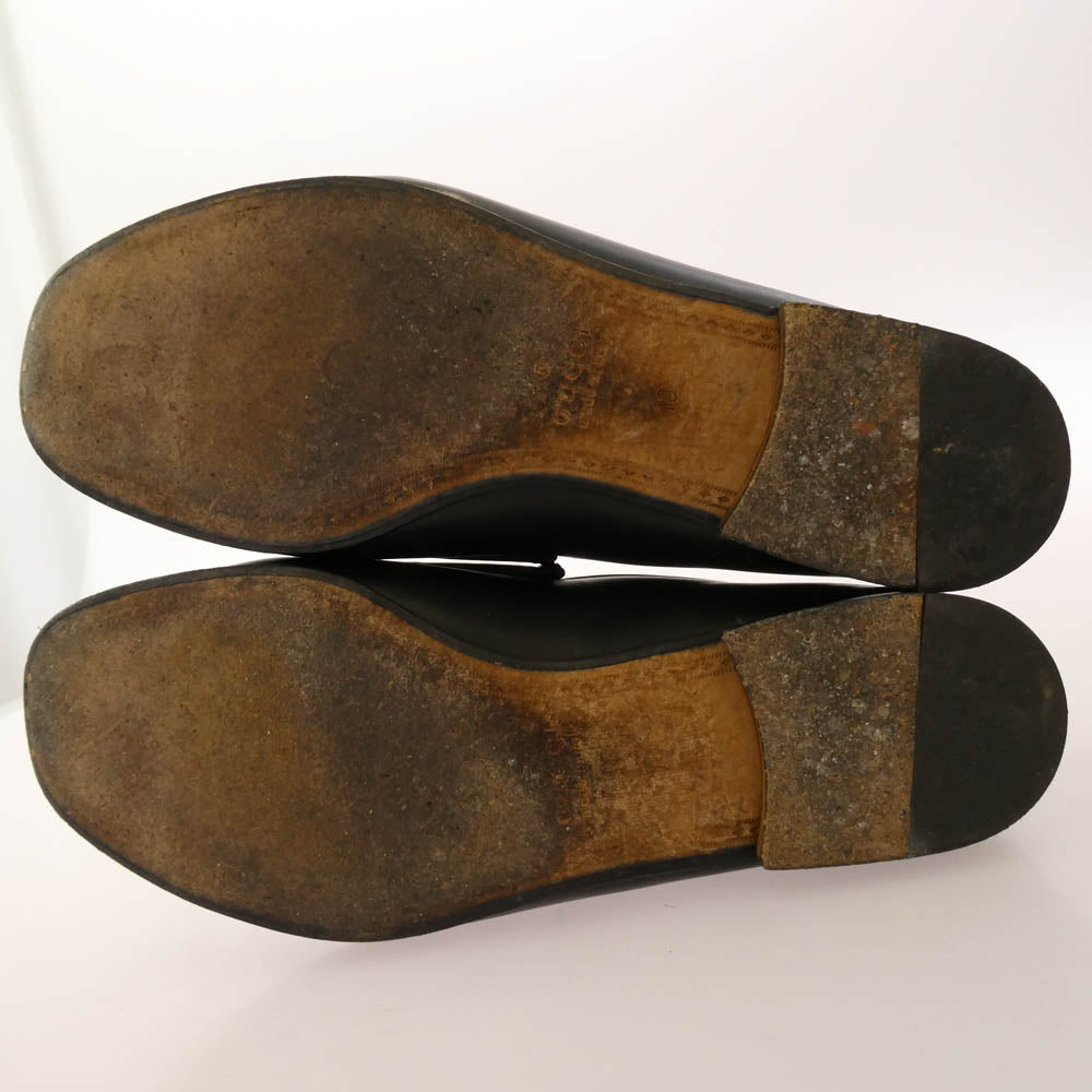 GUCCI グッチ GUCCI PALACE グッチパレス Pチャーム ホースビットモカシン スリッポン シューズ ブラック系 10【中古】