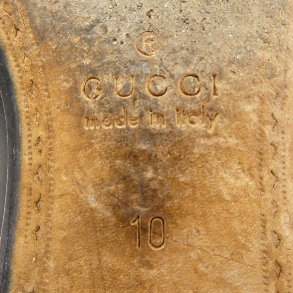 GUCCI グッチ GUCCI PALACE グッチパレス Pチャーム ホースビットモカシン スリッポン シューズ ブラック系 10【中古】