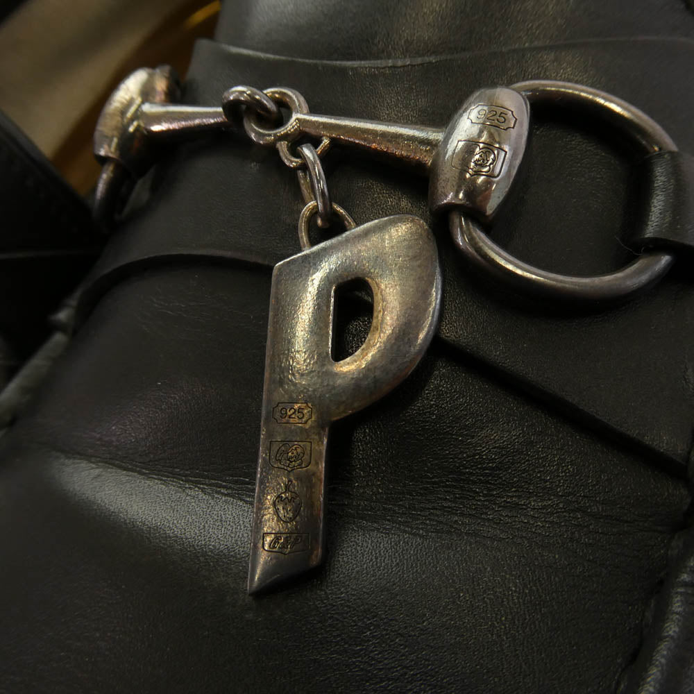 GUCCI グッチ GUCCI PALACE グッチパレス Pチャーム ホースビットモカシン スリッポン シューズ ブラック系 10【中古】