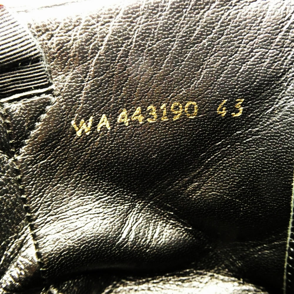 SAINT LAURENT サンローラン 443190 ワイアット ハーネス リング サイドジップ スエード ブーツ ブラック系 43【中古】