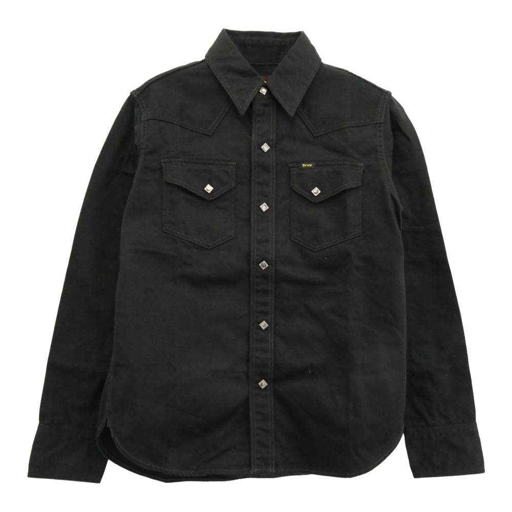 DELUXE デラックス BKDX-02S ブラック コットン サテン ウエスタン シャツ 長袖シャツ ブラック系 M【美品】【中古】