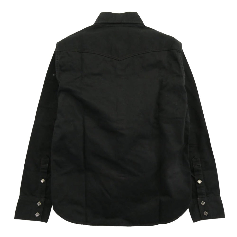 DELUXE デラックス BKDX-02S ブラック コットン サテン ウエスタン シャツ 長袖シャツ ブラック系 M【美品】【中古】