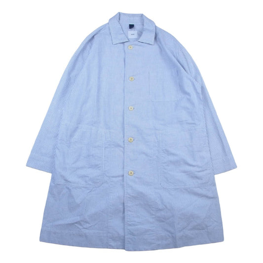 ティーエスエス 19SS Stripe Oxford Cloth Shirt Coat ストライプ オックスフォード コート ホワイト系 ブルー系 01【中古】