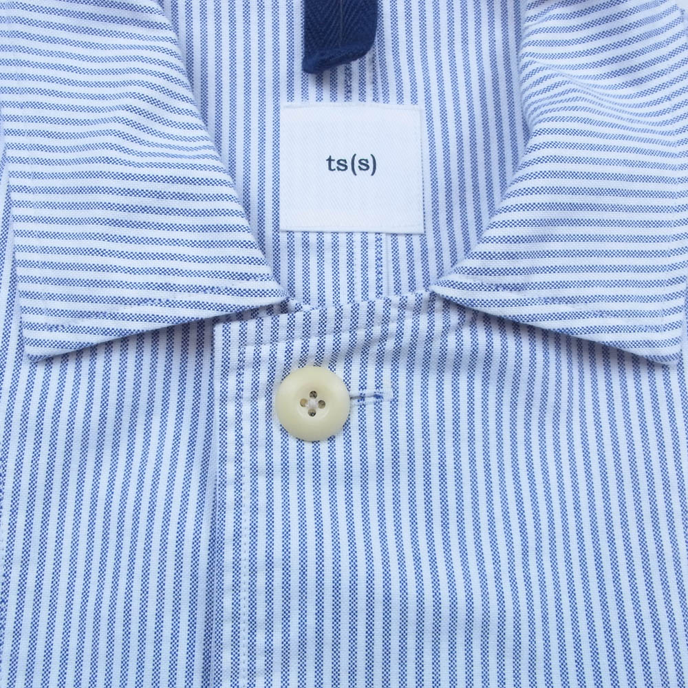 ティーエスエス 19SS Stripe Oxford Cloth Shirt Coat ストライプ オックスフォード コート ホワイト系 ブルー系 01【中古】