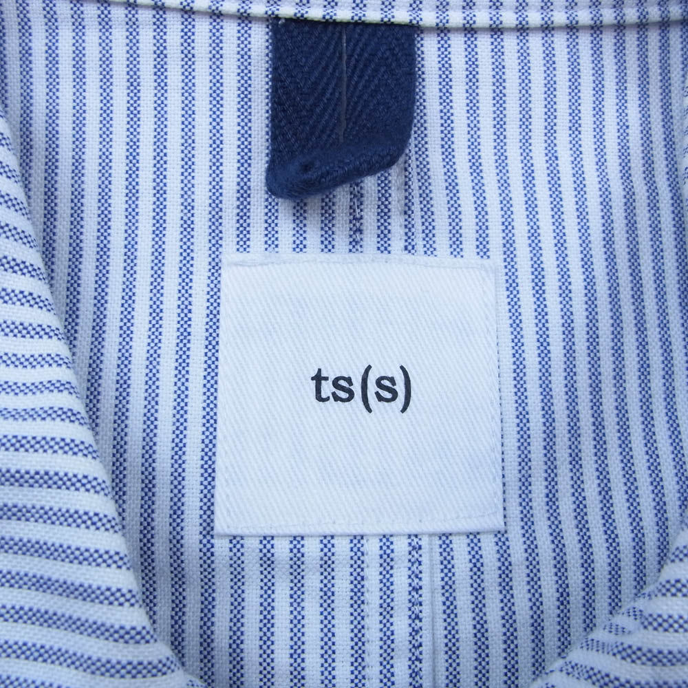 ティーエスエス 19SS Stripe Oxford Cloth Shirt Coat ストライプ オックスフォード コート ホワイト系 ブルー系 01【中古】