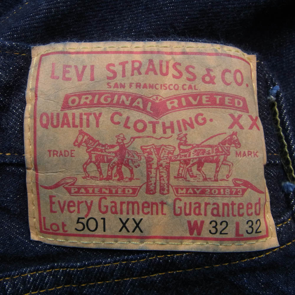 Levi's リーバイス ビンテージクロージング 50155-0080 LVC 501XX BIGE 1955 RINSE リンス デニムパンツ インディゴブルー系 W32L32【中古】
