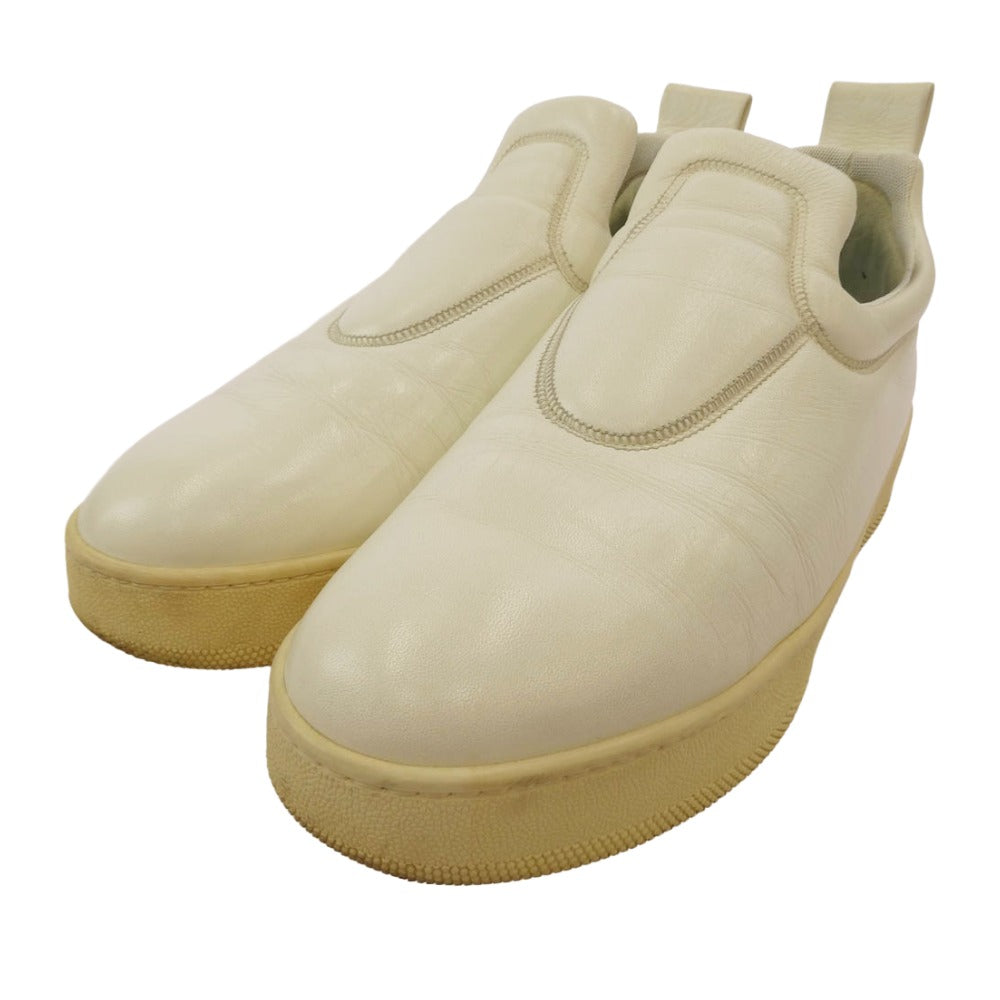 CELINE セリーヌ フィービー期 プルオン レザー スリッポン スニーカー ホワイト系 41【中古】