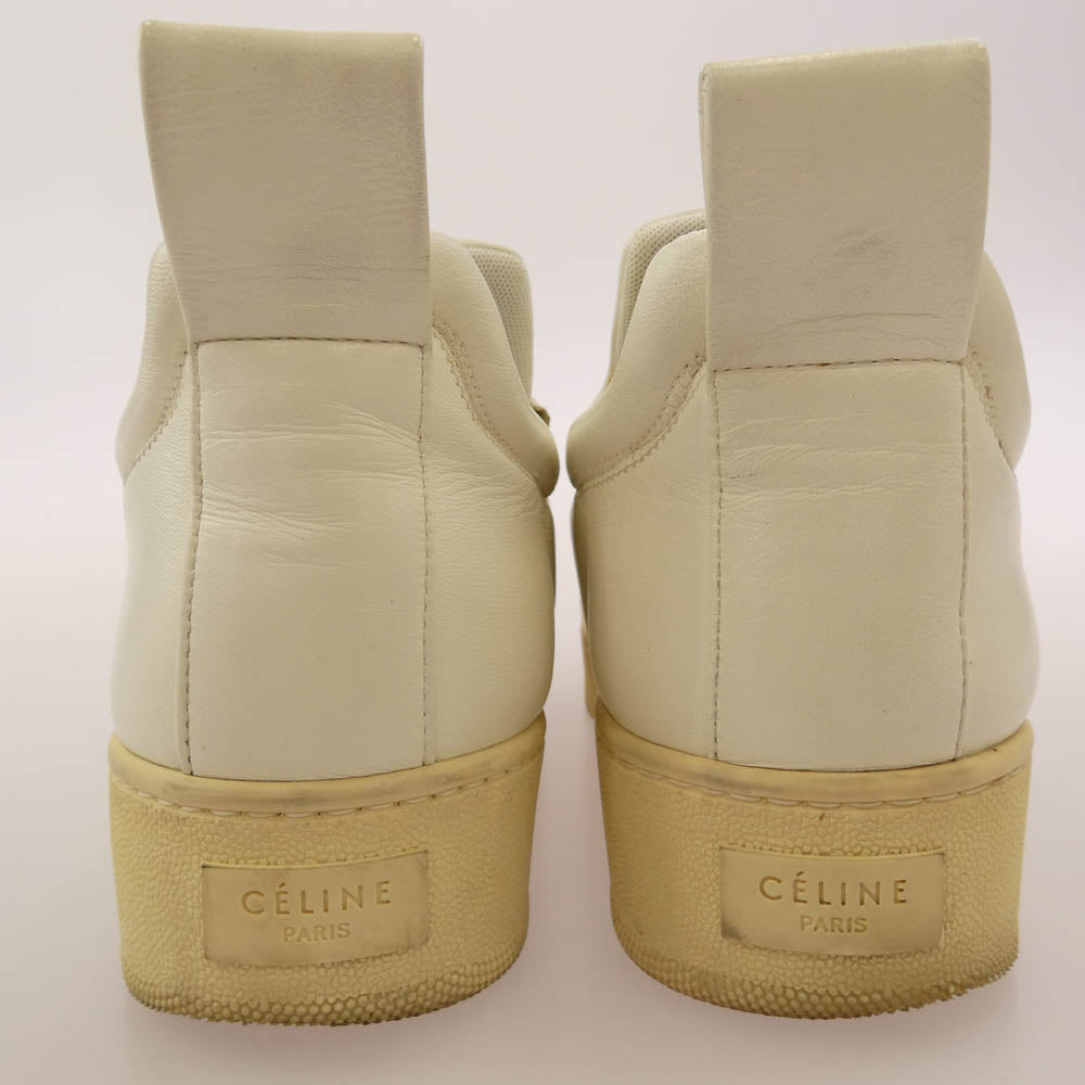 CELINE セリーヌ フィービー期 プルオン レザー スリッポン スニーカー ホワイト系 41【中古】