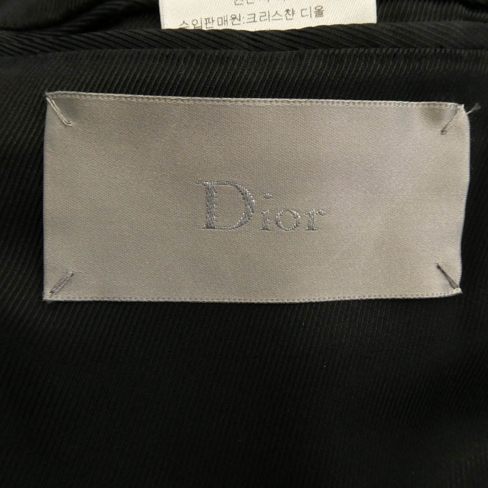DIOR HOMME ディオールオム 17AW 533C335U3183 カシミヤ混 ウール ショルダー切替 ダブルブレスト コート ブラック系 46【中古】