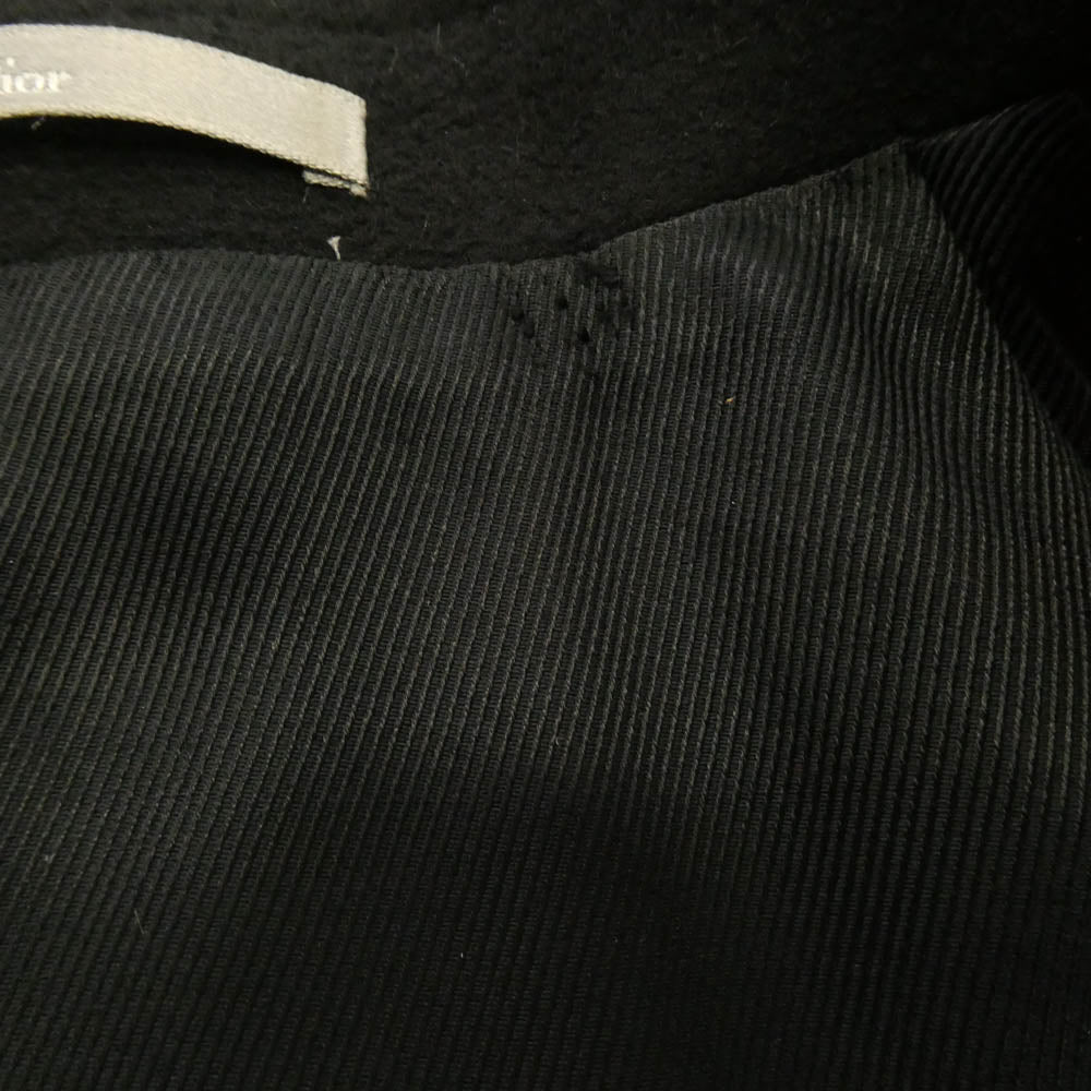 DIOR HOMME ディオールオム 17AW 533C335U3183 カシミヤ混 ウール ショルダー切替 ダブルブレスト コート ブラック系 46【中古】