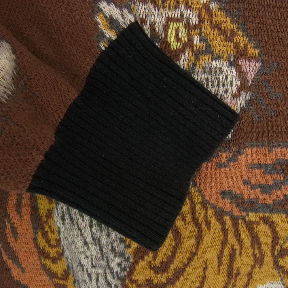 WACKO MARIA ワコマリア 虎柄 タイガー クルーネック ニット タイガー トラ ブラウン系 S【中古】