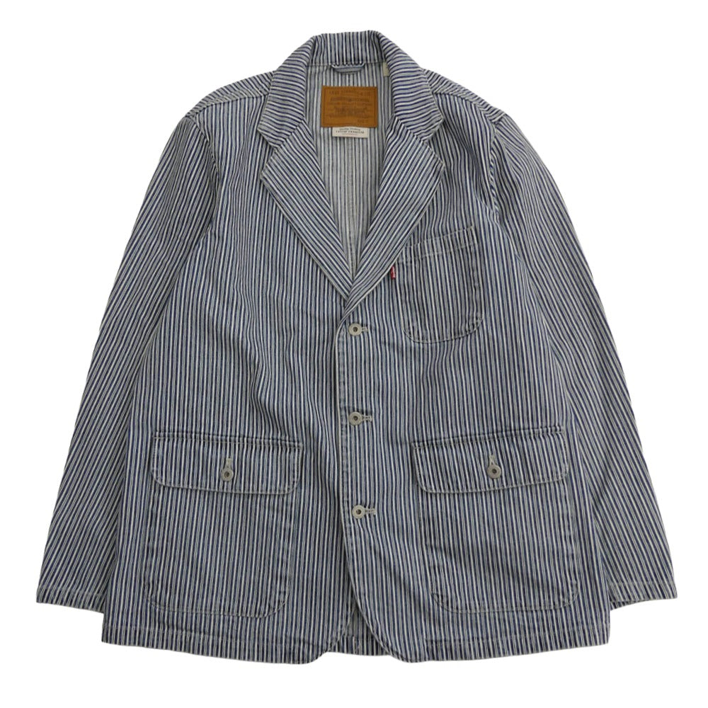 Levi's リーバイス 00110-0002 PREMIUM プレミアム ストライプ カバーオール ジャケット インディゴブルー系 M【中古】