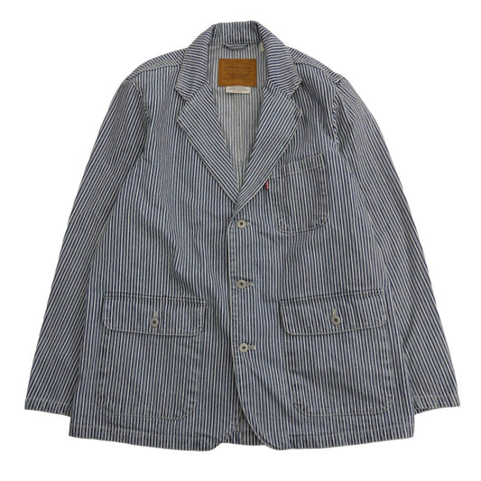 Levi's リーバイス 00110-0002 PREMIUM プレミアム ストライプ カバーオール ジャケット インディゴブルー系 M【中古】