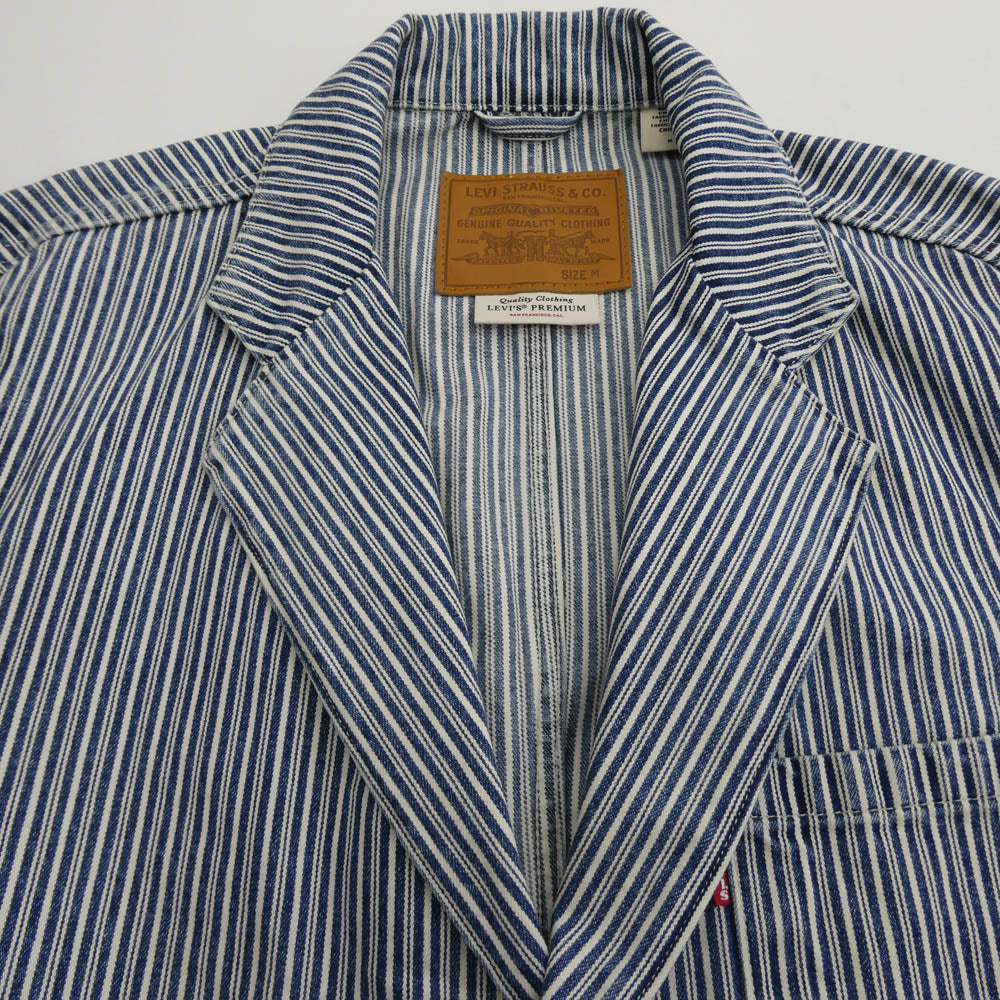 Levi's リーバイス 00110-0002 PREMIUM プレミアム ストライプ カバーオール ジャケット インディゴブルー系 M【中古】