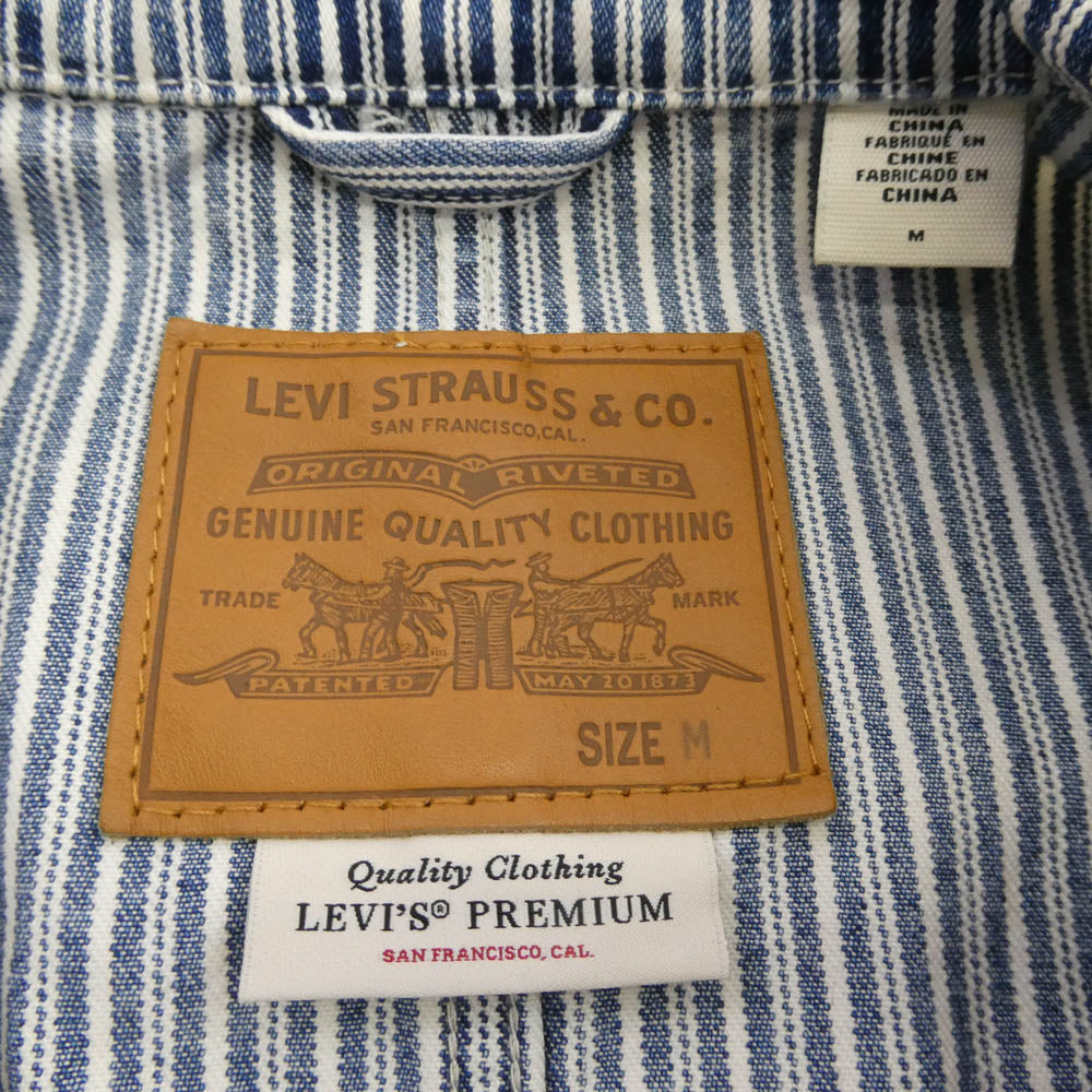 Levi's リーバイス 00110-0002 PREMIUM プレミアム ストライプ カバーオール ジャケット インディゴブルー系 M【中古】
