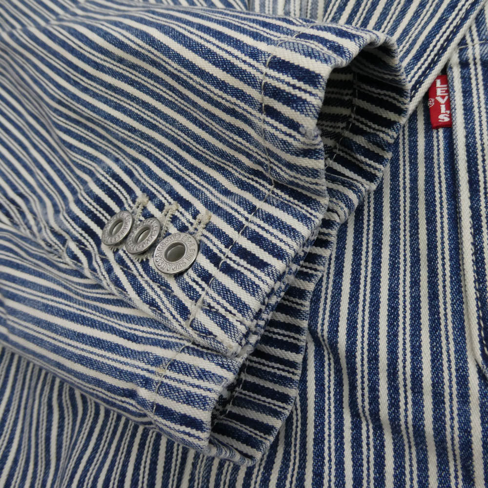 Levi's リーバイス 00110-0002 PREMIUM プレミアム ストライプ カバーオール ジャケット インディゴブルー系 M【中古】