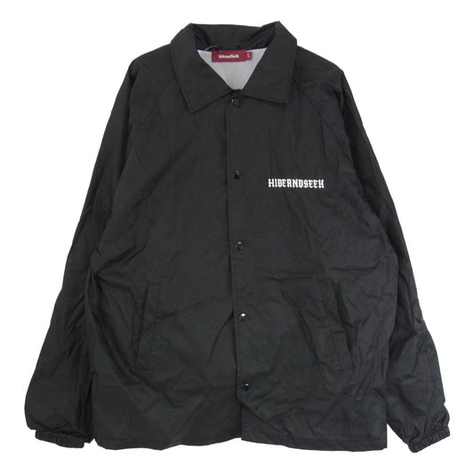 HideandSeek ハイドアンドシーク HJ-080221 Nylon Coaches Jacket 刺繍 ナイロン コーチ ジャケット ブラック系 L【中古】