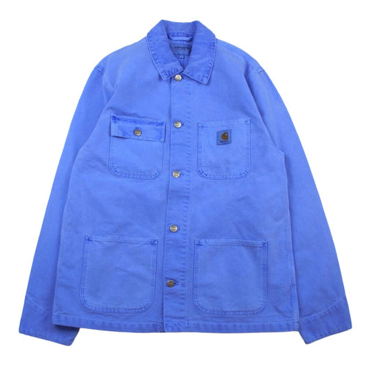 Carhartt カーハート michigan coat 後染め ミシガンコート ダック カバーオール ジャケット ブルー系 L【中古】