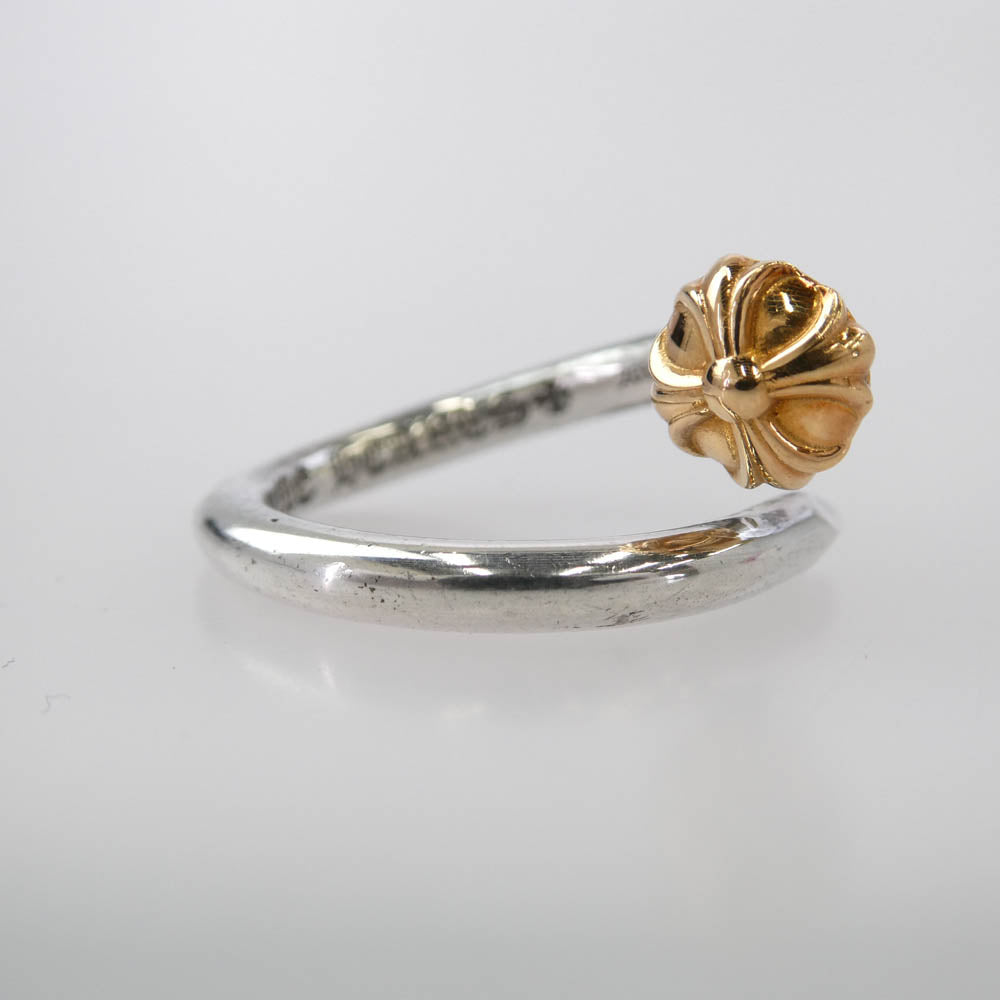 CHROME HEARTS クロムハーツ（原本無） 22K × SV925 コンビ NAIL CRSBALL クロスボール ネイル リング シルバー系 15号【中古】