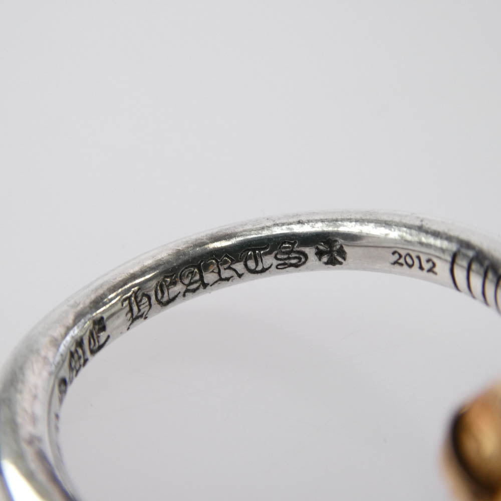 CHROME HEARTS クロムハーツ（原本無） 22K × SV925 コンビ NAIL CRSBALL クロスボール ネイル リング シルバー系 15号【中古】