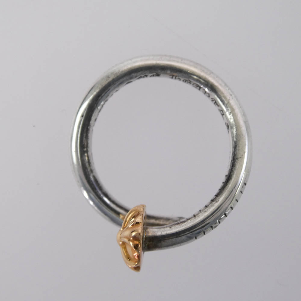 CHROME HEARTS クロムハーツ（原本無） 22K × SV925 コンビ NAIL CRSBALL クロスボール ネイル リング シルバー系 15号【中古】