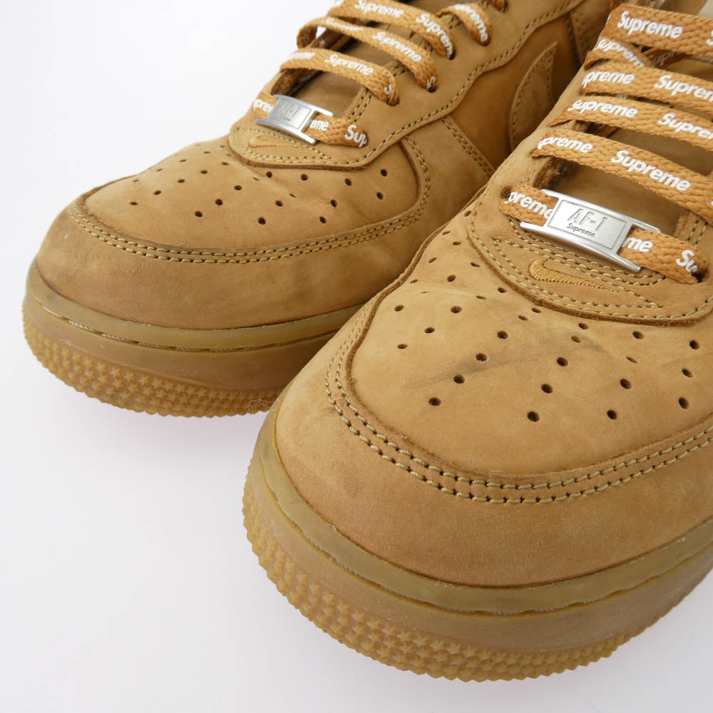 Supreme シュプリーム DN1555-200 × NIKE ナイキ Air Force 1 Low Flax Wheat エアフォース ロー フラックス ウィート ローカット スニーカー ブラウン系 26.5cm【中古】