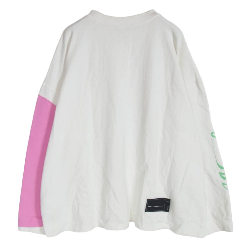 WE11DONE ウェルダン 20SS WD-TP7-20-083-U-WH REMAKE LOGO LONG SLEEVE T-SHIRT リメイク ロゴプリント カットソー ホワイト系 L【中古】