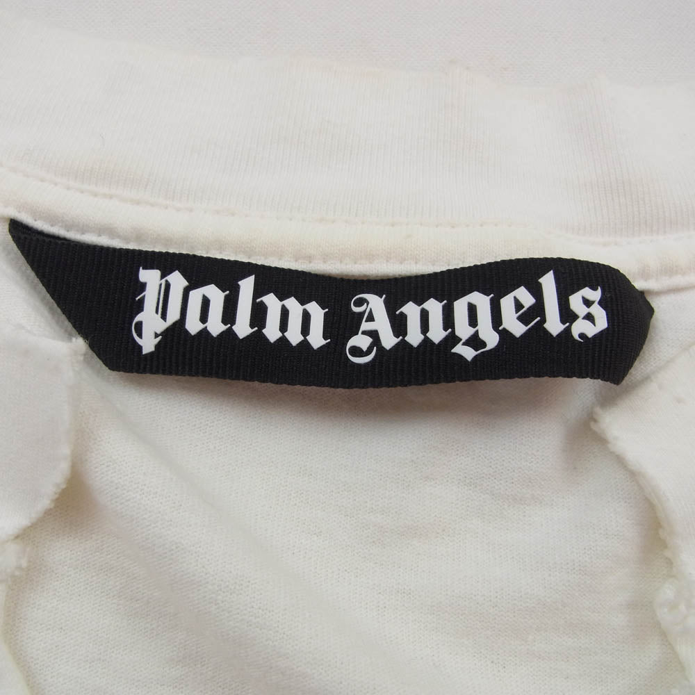 PALM ANGELS パームエンジェルス PMAB040S23JER001 ベアプリント クラッシュ ダメージ加工 長袖 ロンT カットソー ホワイト系 XL【中古】