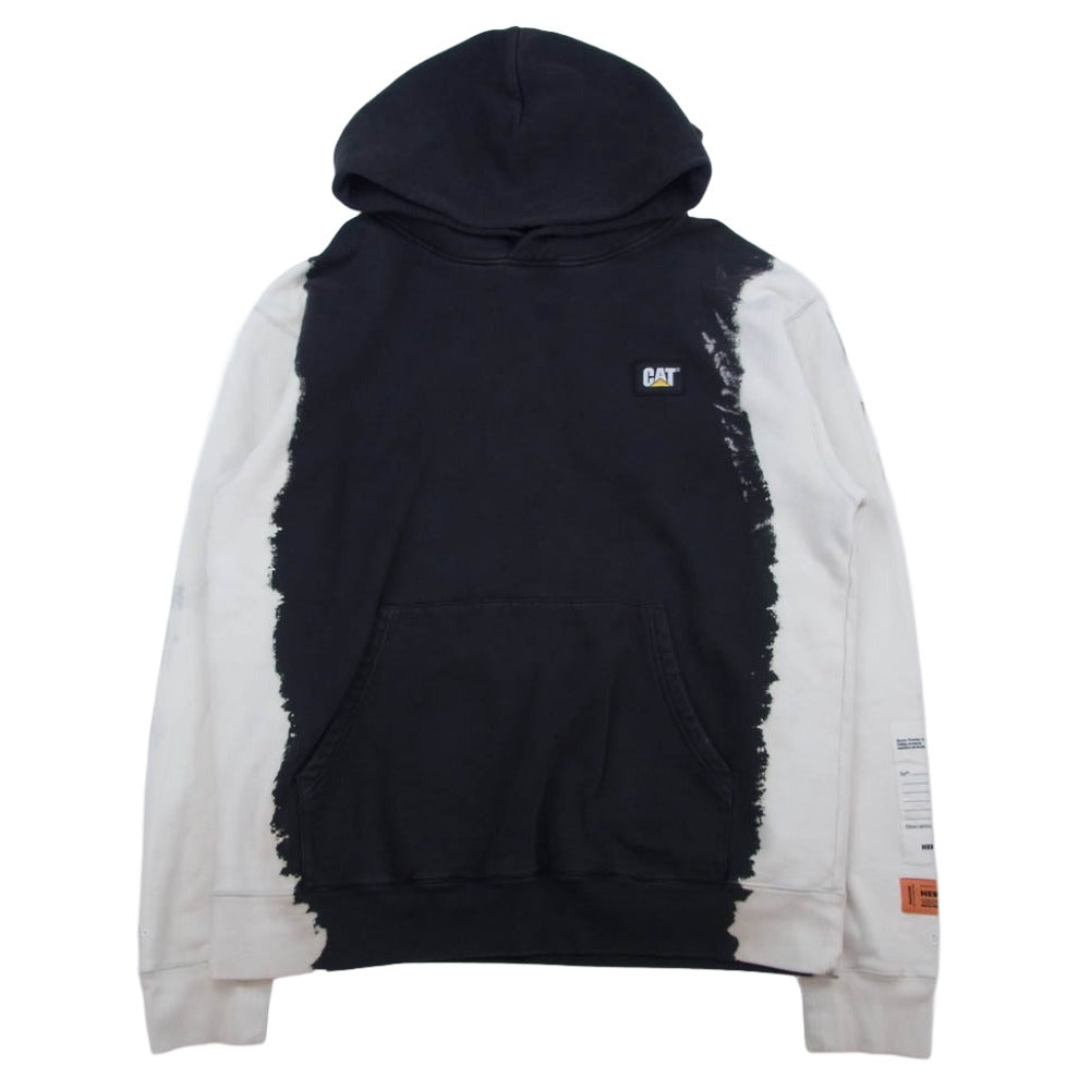 Heron Preston ヘロン プレストン HMBB010F20JER003 CAT ワッペン バックロゴ プルオーバー ２トーン スウェットパーカー ブラック系 ホワイト系 L【中古】
