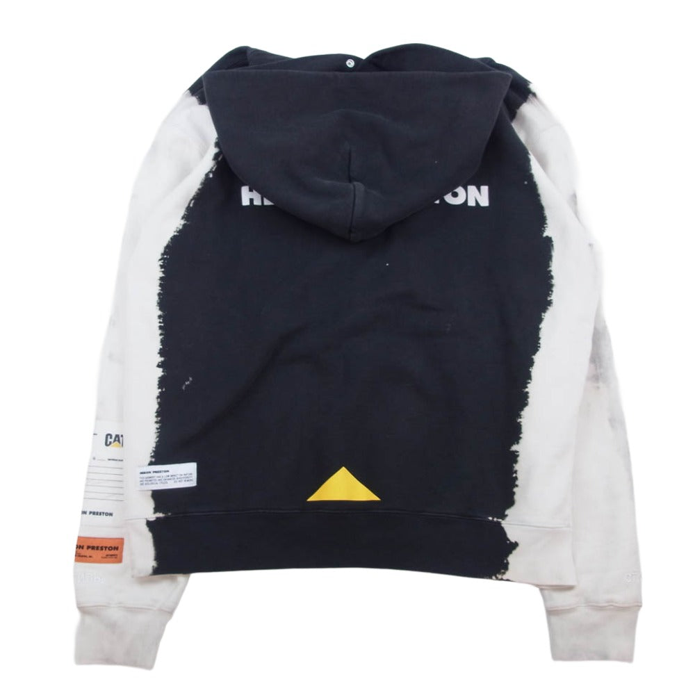 Heron Preston ヘロン プレストン HMBB010F20JER003 CAT ワッペン バックロゴ プルオーバー ２トーン スウェットパーカー ブラック系 ホワイト系 L【中古】