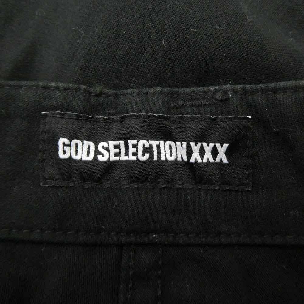 GOD SELECTION XXX ゴッドセレクション GX-A21-PT-03 CARGO PANTS 刺繍 ６ポケット カーゴパンツ ブラック系 L【中古】