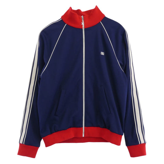 CELINE セリーヌ 2Y07H121O トリオンフ 刺繍 トリオンフ トラック スーツ ジャケット ダブルフェイス ネイビー系 レッド系 XL【中古】