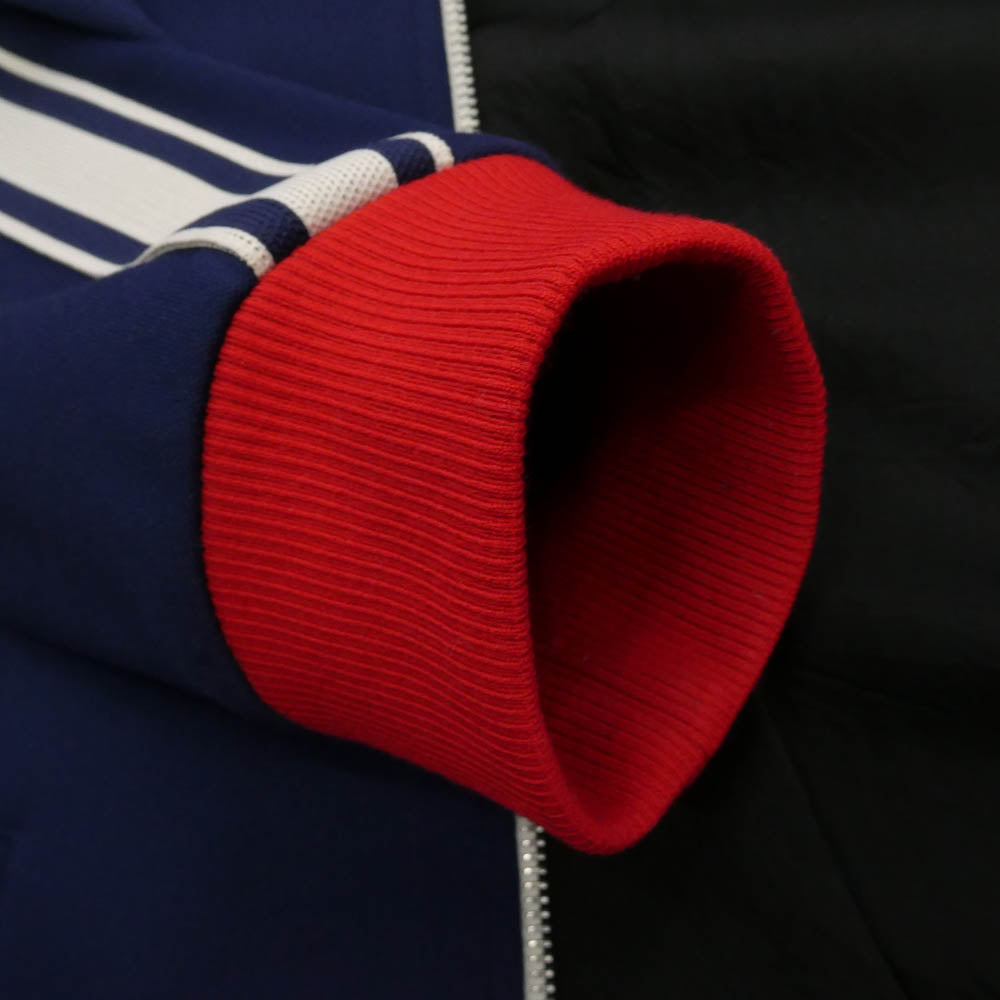 CELINE セリーヌ 2Y07H121O トリオンフ 刺繍 トリオンフ トラック スーツ ジャケット ダブルフェイス ネイビー系 レッド系 XL【中古】