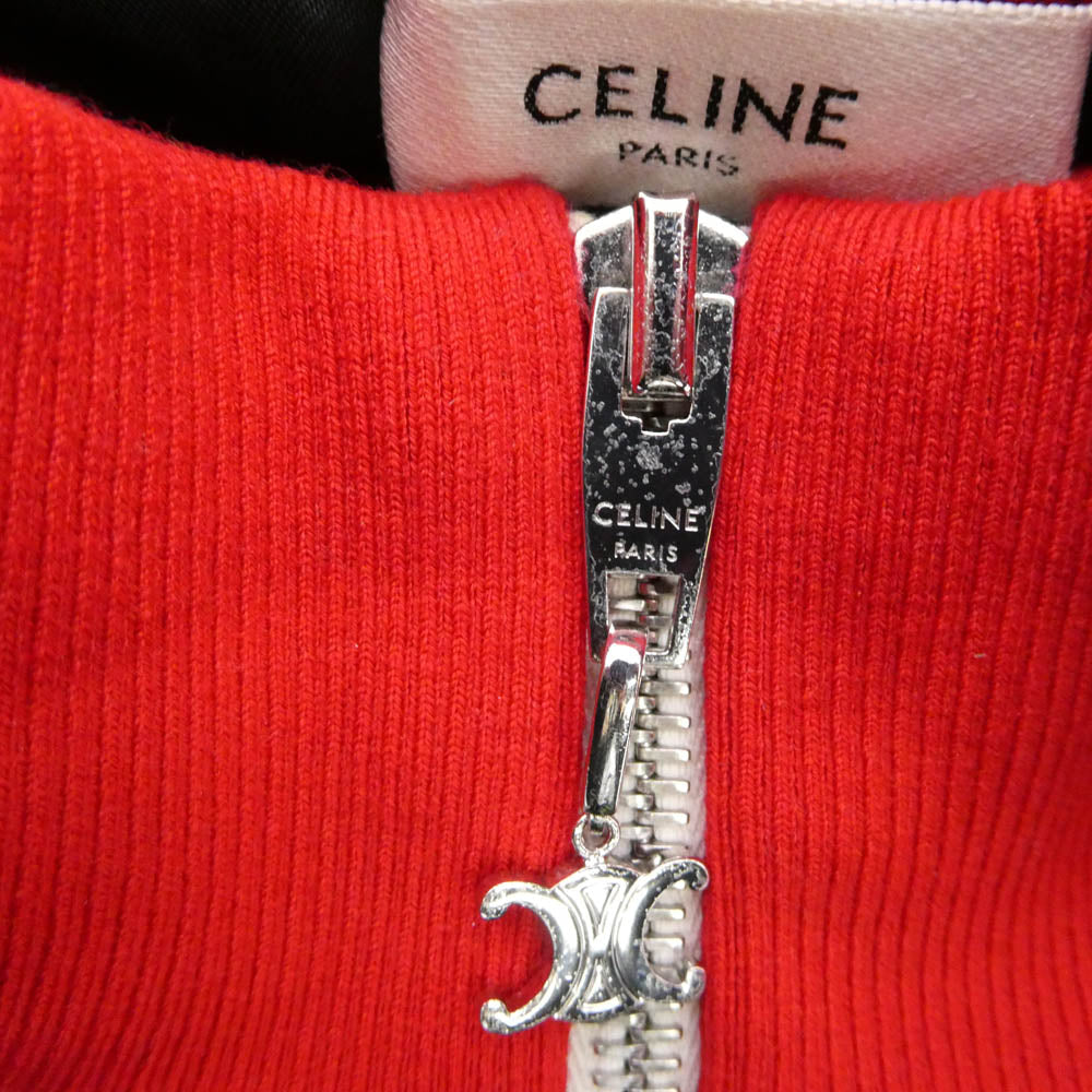 CELINE セリーヌ 2Y07H121O トリオンフ 刺繍 トリオンフ トラック スーツ ジャケット ダブルフェイス ネイビー系 レッド系 XL【中古】