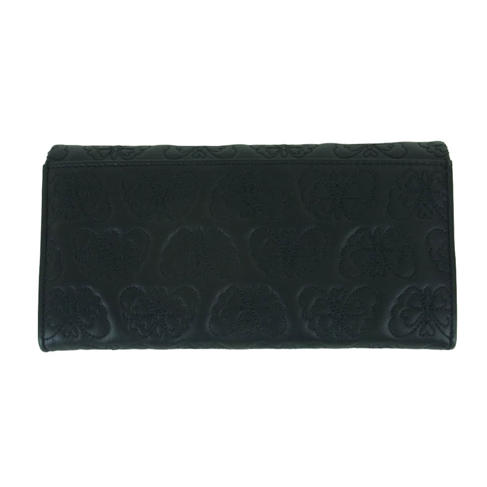 ANNA SUI アナスイ 317100-10 チェイス バタフライ ステッチ ロング ウォレット 長財布 ブラック系【極上美品】【中古】