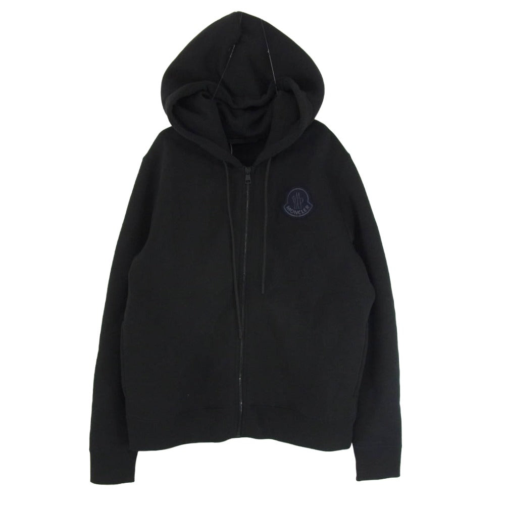 MONCLER モンクレール 23AW I20918G00081 HOODIE ZIP UP ワッペンロゴ スウェット ジップアップ パーカー フーディ ブラック系 M【中古】