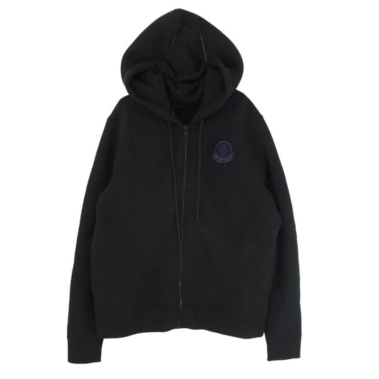 MONCLER モンクレール 23AW I20918G00081 HOODIE ZIP UP ワッペンロゴ スウェット ジップアップ パーカー フーディ ブラック系 M【中古】