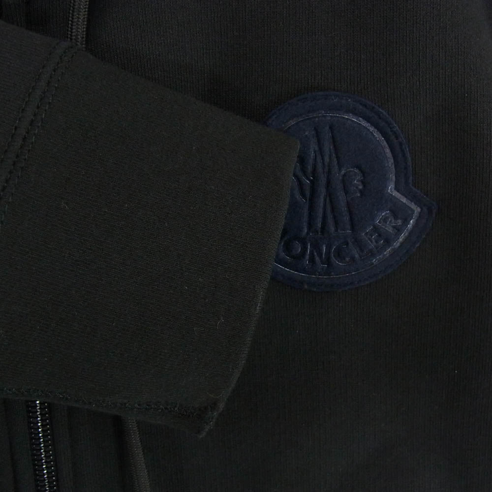 MONCLER モンクレール 23AW I20918G00081 HOODIE ZIP UP ワッペンロゴ スウェット ジップアップ パーカー フーディ ブラック系 M【中古】
