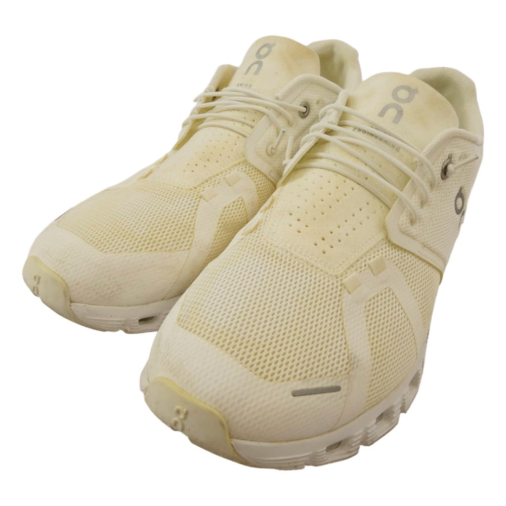 ON オン Cloud5 クラウド5 ローカット スニーカー ランニングシューズ ホワイト系 27.5cm【中古】