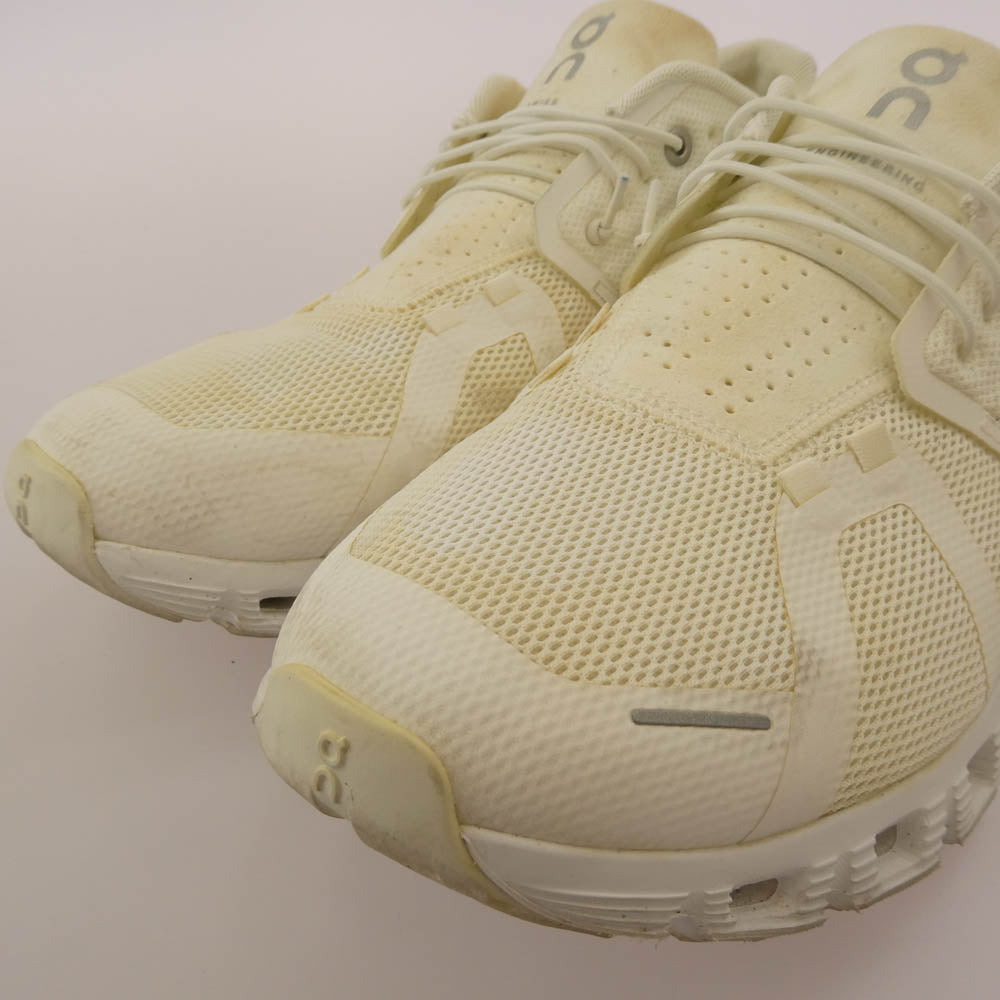 ON オン Cloud5 クラウド5 ローカット スニーカー ランニングシューズ ホワイト系 27.5cm【中古】
