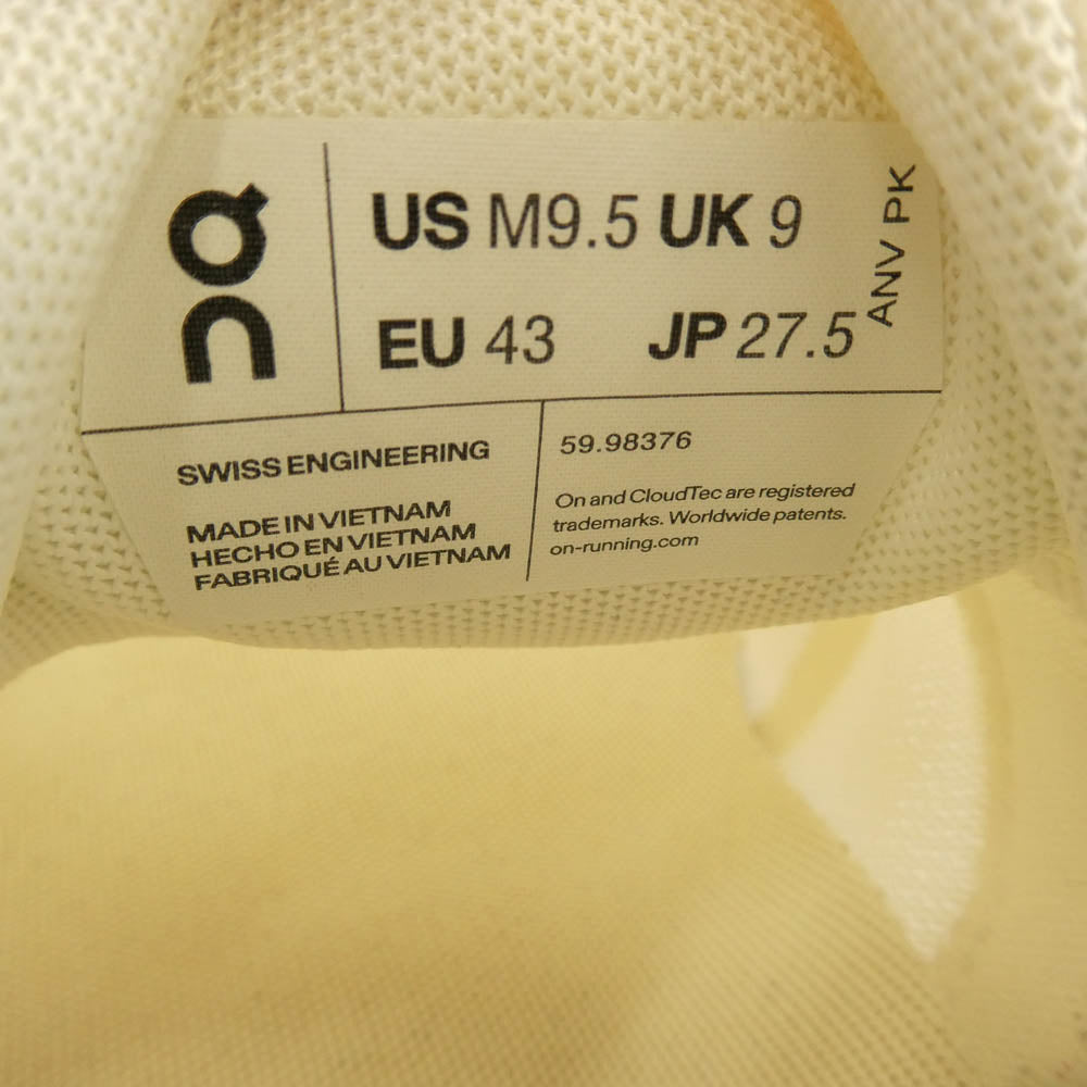 ON オン Cloud5 クラウド5 ローカット スニーカー ランニングシューズ ホワイト系 27.5cm【中古】