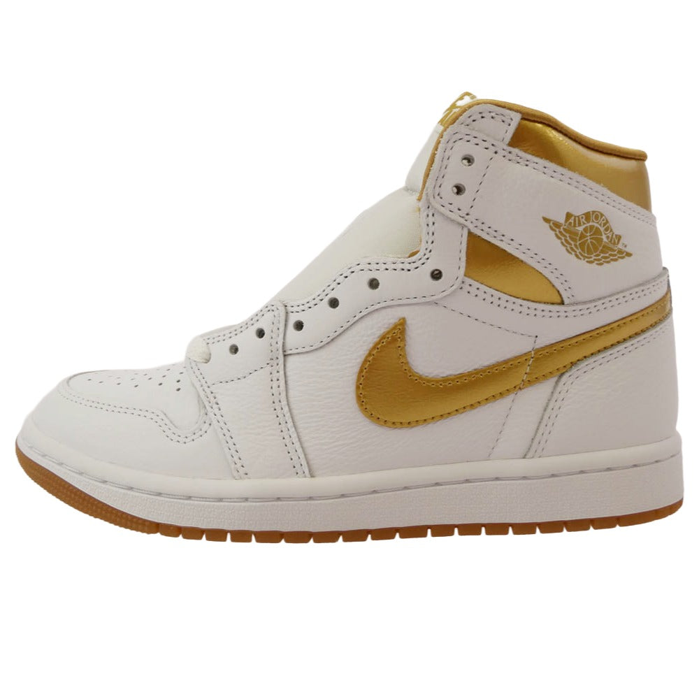 NIKE AIR JORDAN ナイキ ジョーダン FD2596-107 Women's Air Jordan 1 Retro High OG White and Gold AJ1 エアジョーダン ハイ ウィメンズ スニーカー ホワイト系 ゴールド系 23.5cm【新古品】【未使用】【中古】