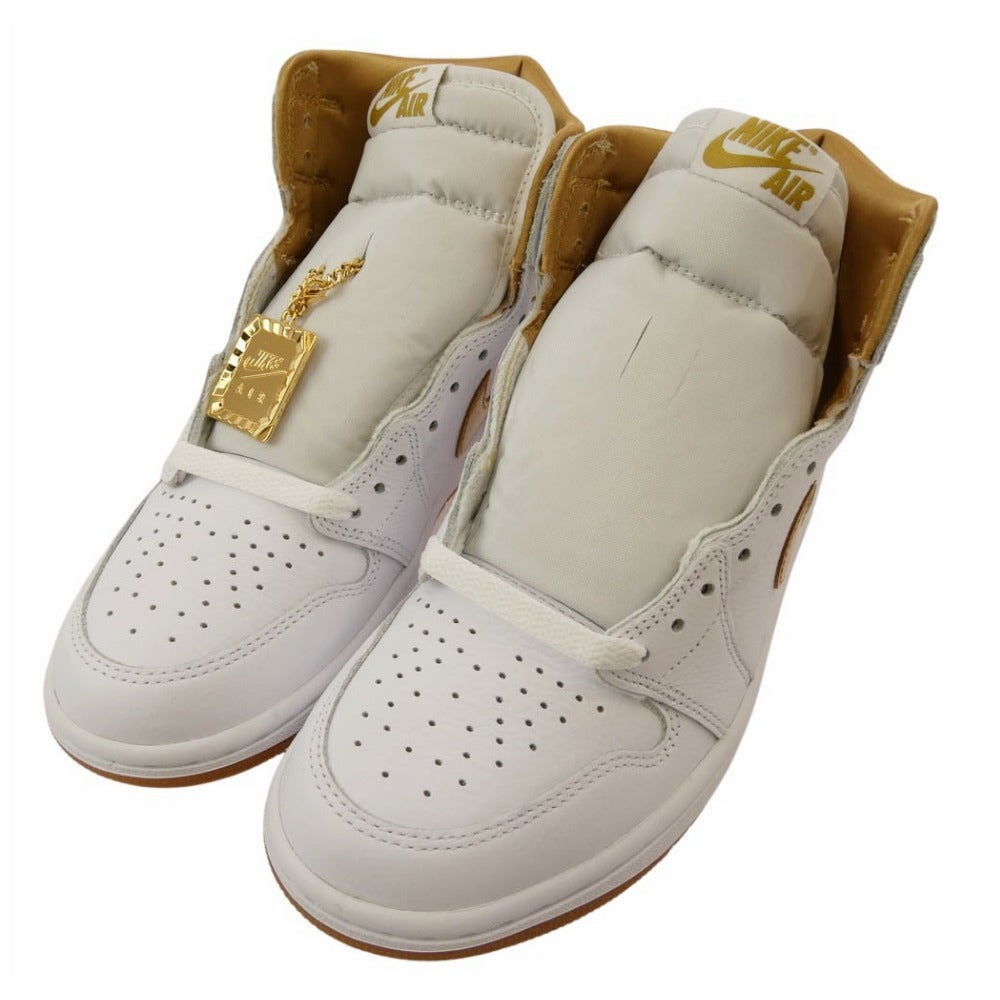 NIKE AIR JORDAN ナイキ ジョーダン FD2596-107 Women's Air Jordan 1 Retro High OG White and Gold AJ1 エアジョーダン ハイ ウィメンズ スニーカー ホワイト系 ゴールド系 23.5cm【新古品】【未使用】【中古】