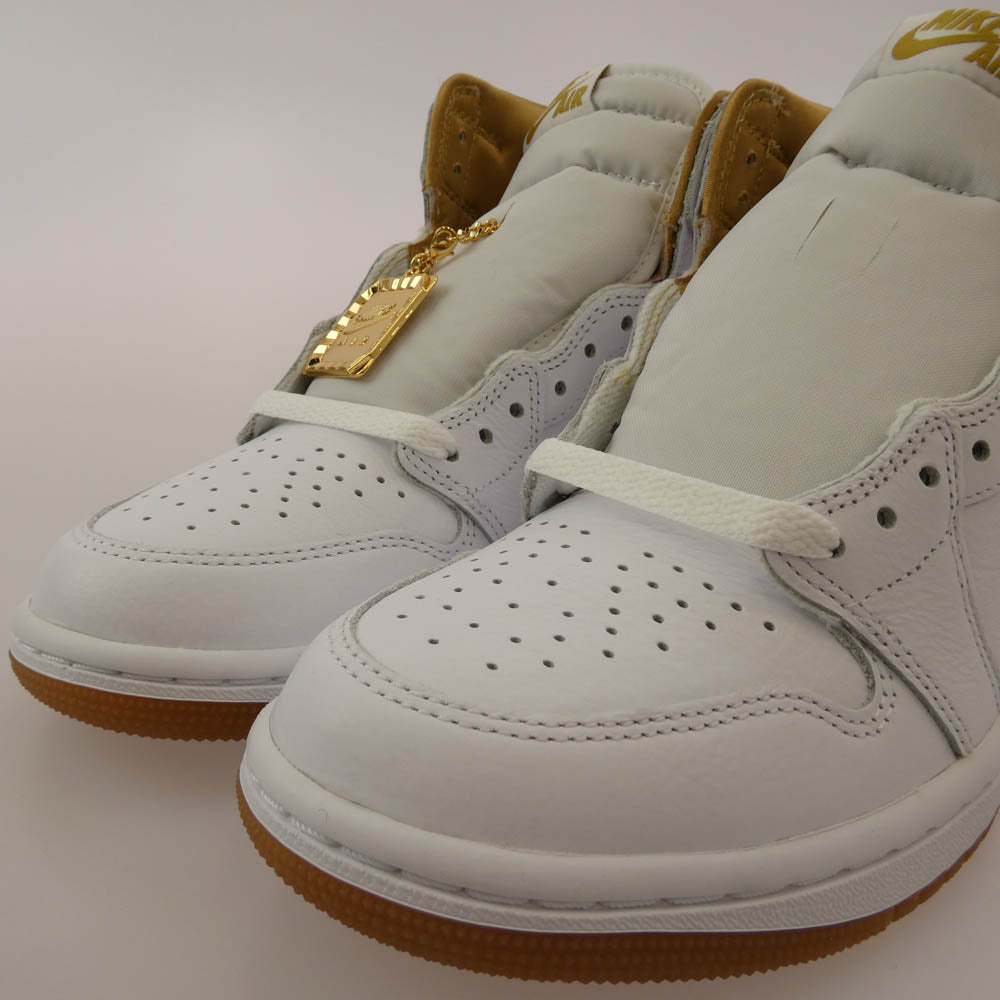 NIKE AIR JORDAN ナイキ ジョーダン FD2596-107 Women's Air Jordan 1 Retro High OG White and Gold AJ1 エアジョーダン ハイ ウィメンズ スニーカー ホワイト系 ゴールド系 23.5cm【新古品】【未使用】【中古】