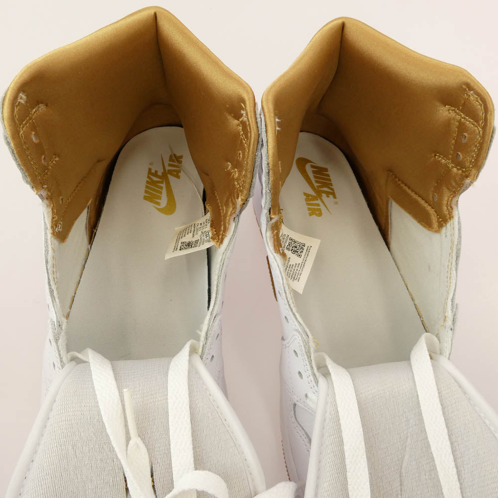NIKE AIR JORDAN ナイキ ジョーダン FD2596-107 Women's Air Jordan 1 Retro High OG White and Gold AJ1 エアジョーダン ハイ ウィメンズ スニーカー ホワイト系 ゴールド系 23.5cm【新古品】【未使用】【中古】